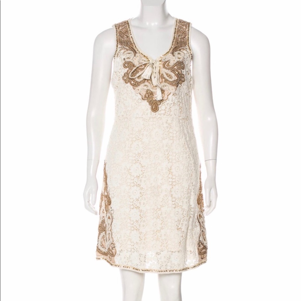 Calypso Crochet Sleeveless Mini Dress _S
